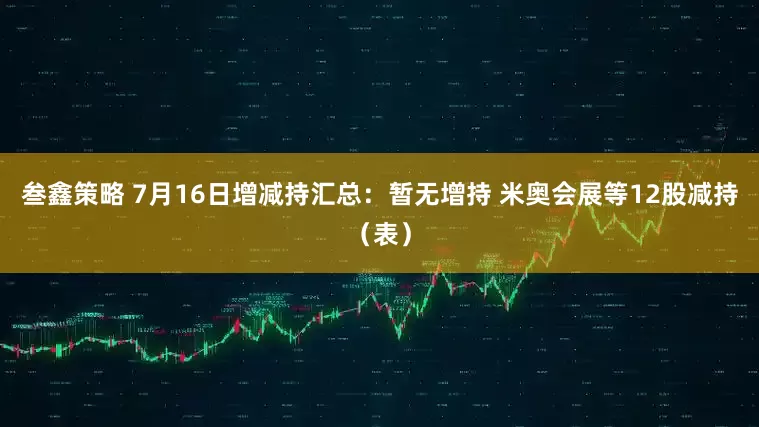 叁鑫策略 7月16日增减持汇总：暂无增持 米奥会展等12股减持（表）